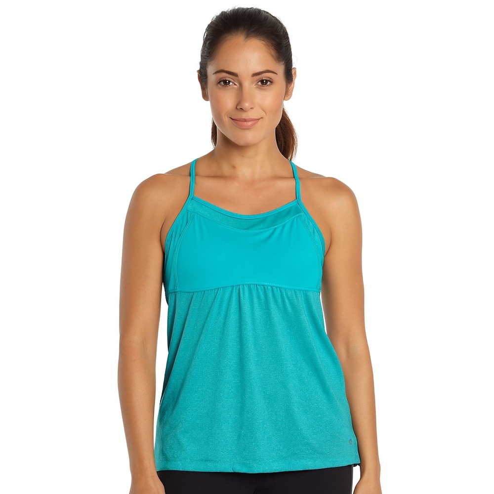Champion Teal Green Empire Waist Relaxed Fit Yoga Tank Top Medium